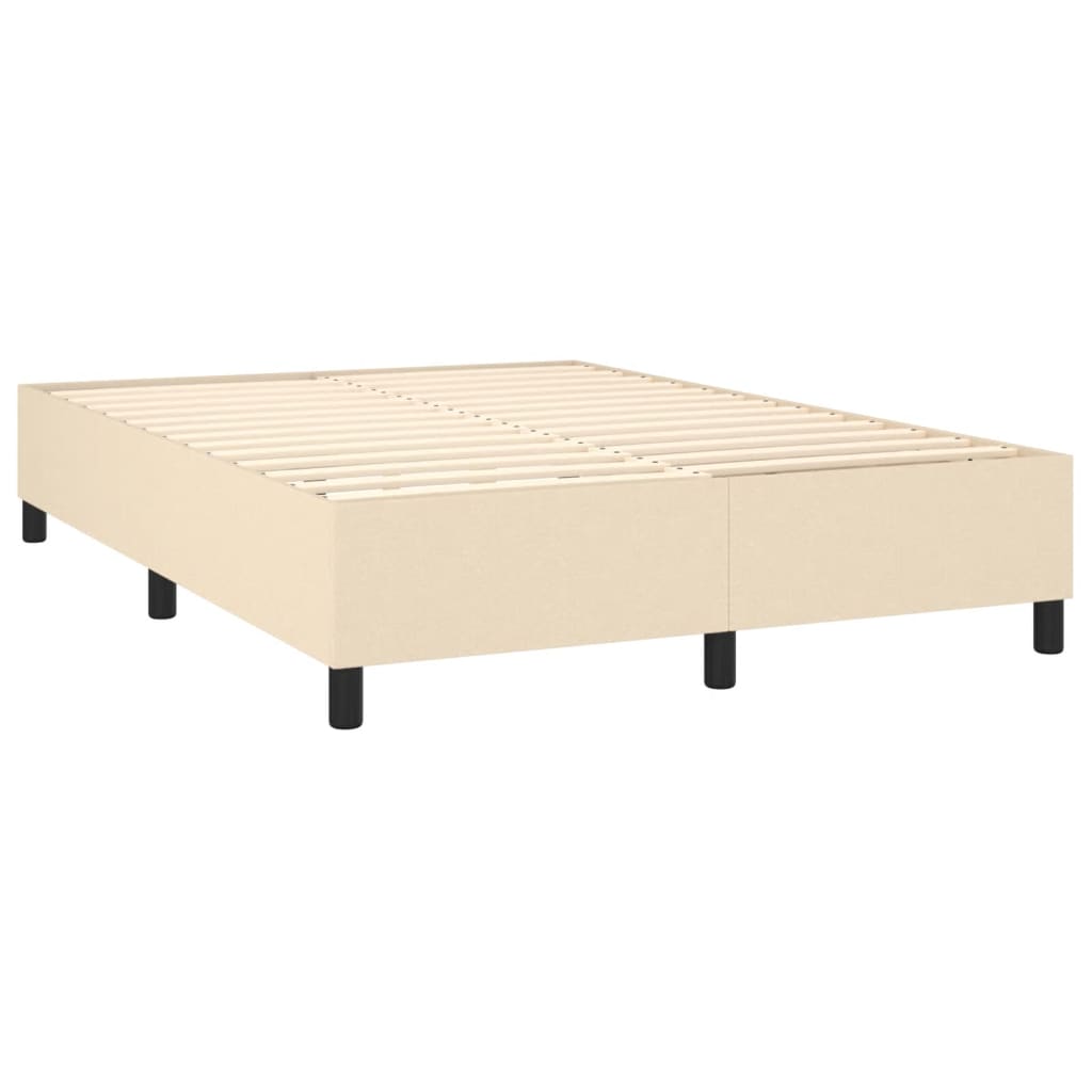 krémszínű szövet rugós és LED-es ágy matraccal 140x190cm
