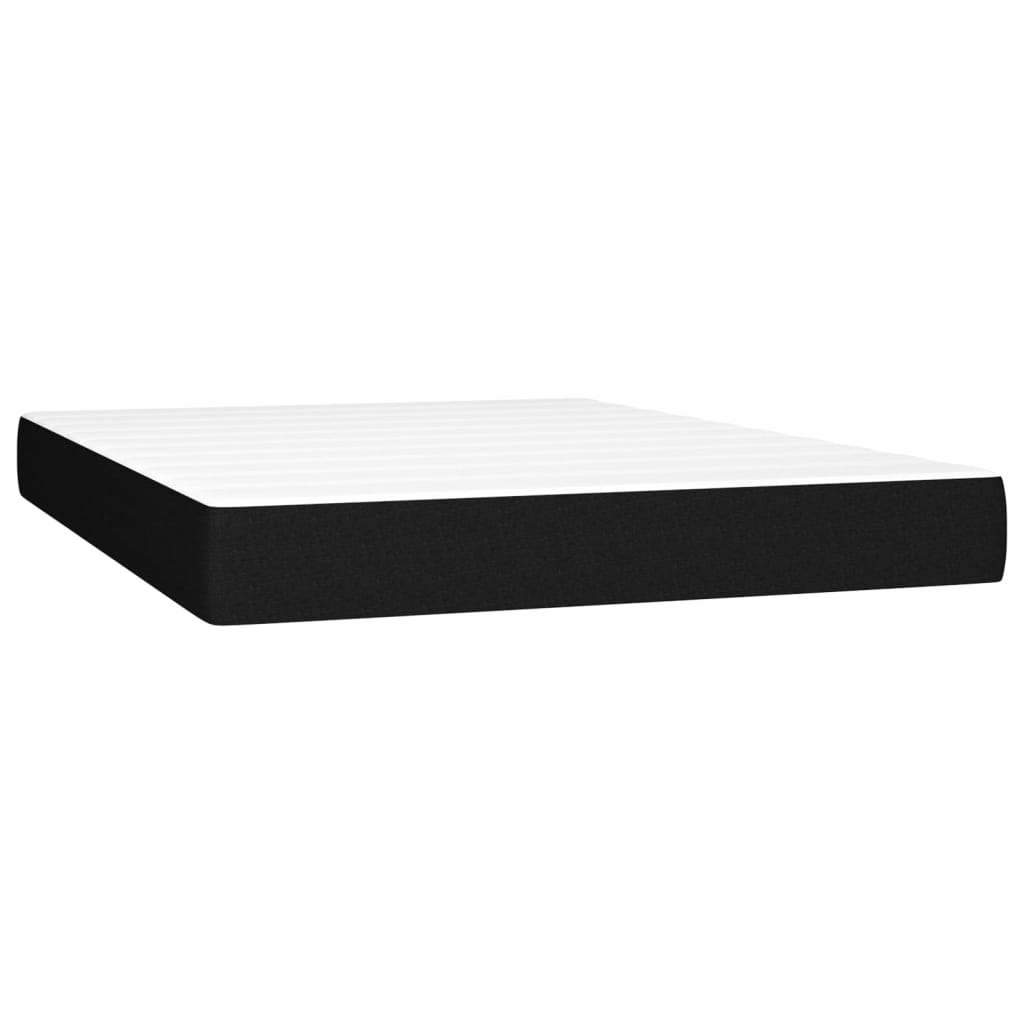 fekete szövet rugós és LED-es ágy matraccal 140x190 cm
