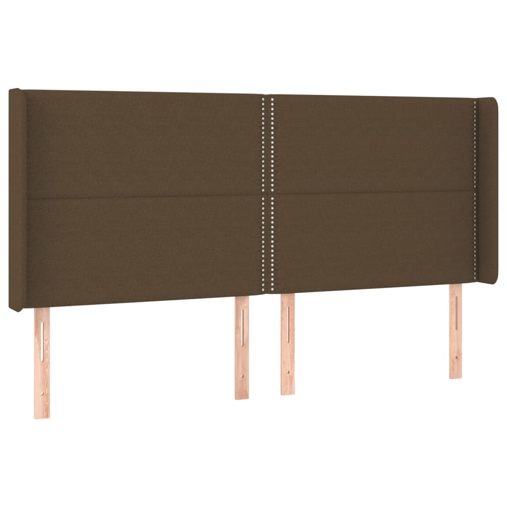 barna szövet rugós és LED-es ágy matraccal 160x200 cm