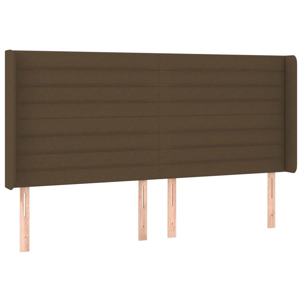barna szövet rugós és LED-es ágy matraccal 160x200 cm