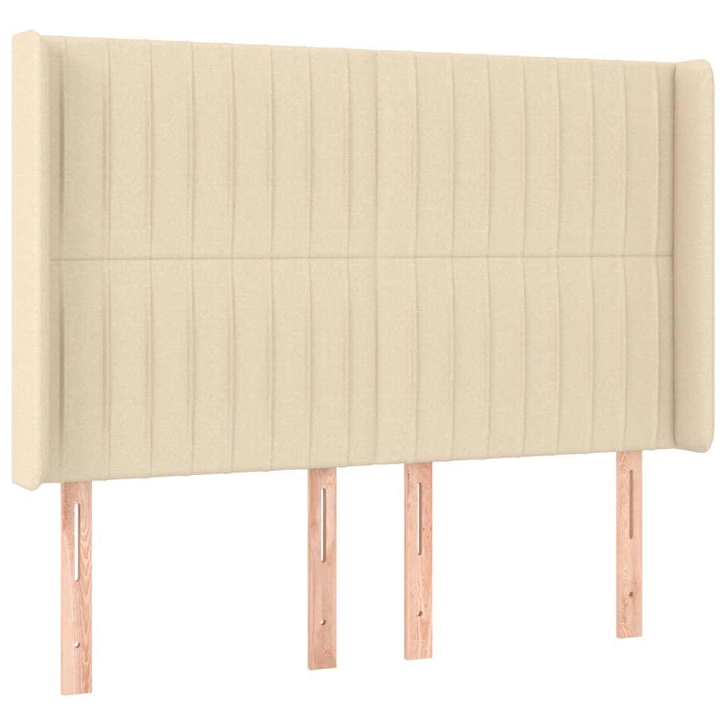 krémszínű szövet rugós és LED-es ágy matraccal 140x190cm