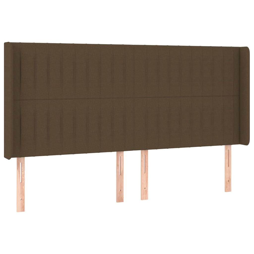 barna szövet rugós és LED-es ágy matraccal 160x200 cm