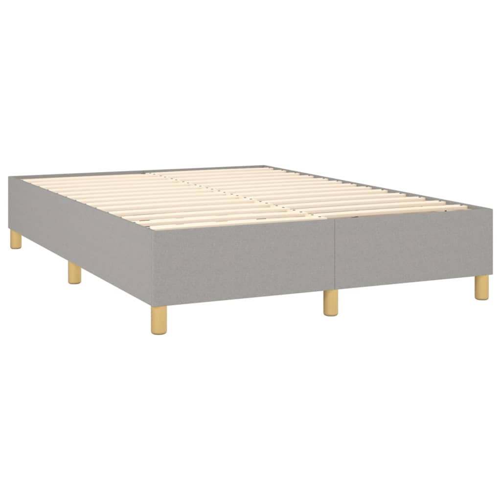 sötétszürke szövet rugós és LED-es ágy matraccal 140x190 cm