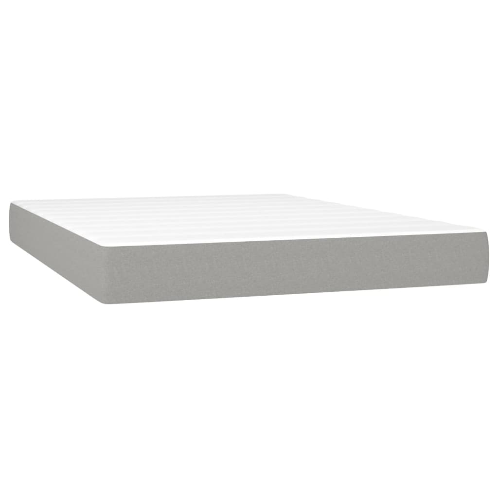 sötétszürke szövet rugós és LED-es ágy matraccal 140x190 cm
