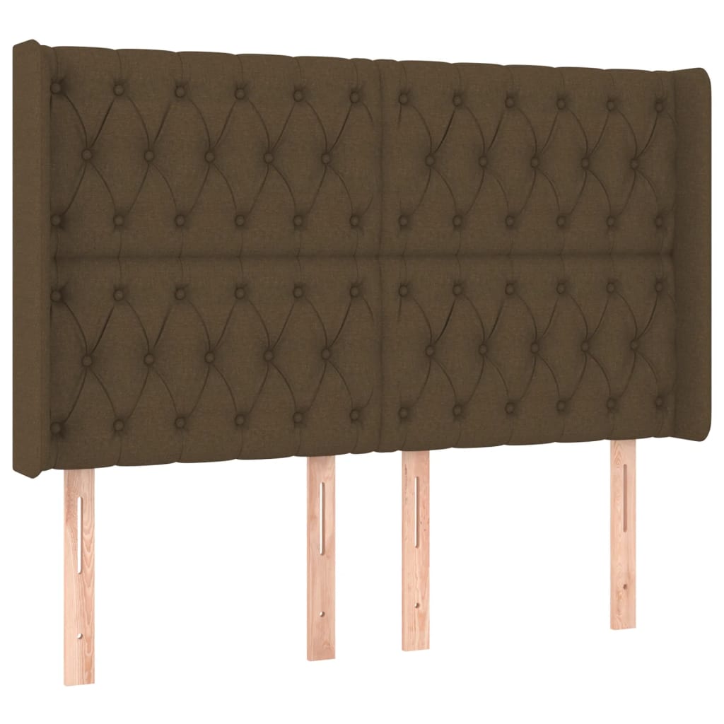 barna szövet rugós és LED-es ágy matraccal 160x200 cm