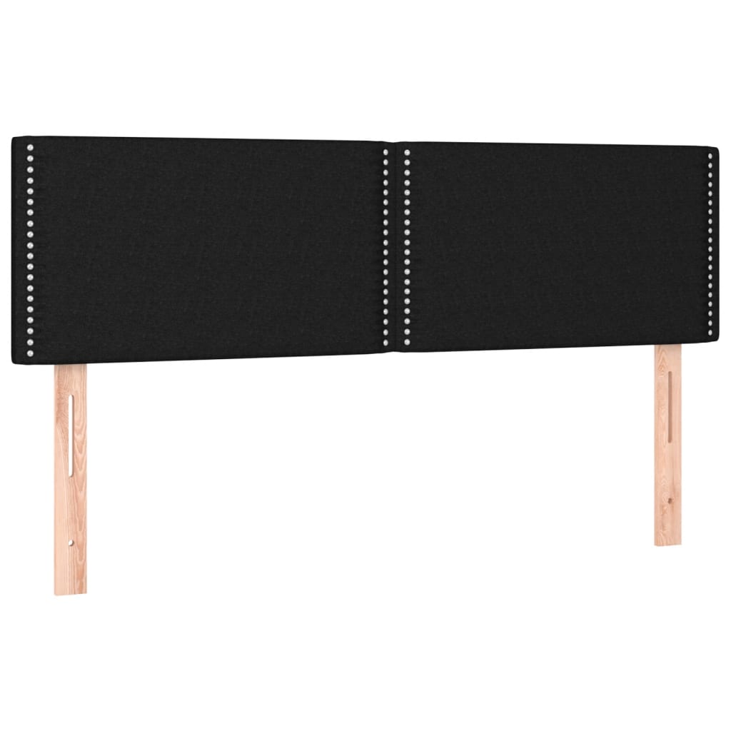 fekete szövet rugós és LED-es ágy matraccal 140x190 cm