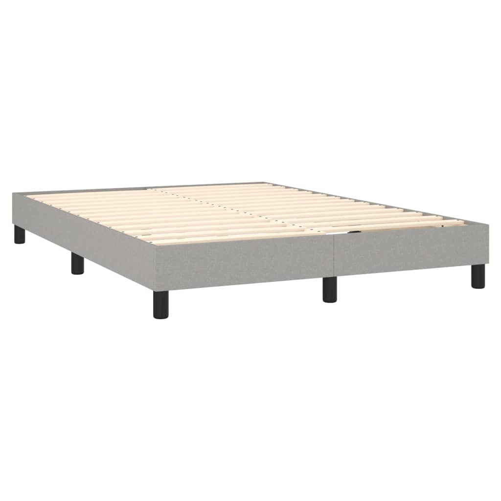 világosszürke szövet rugós és LED-es ágy matraccal 140x190 cm