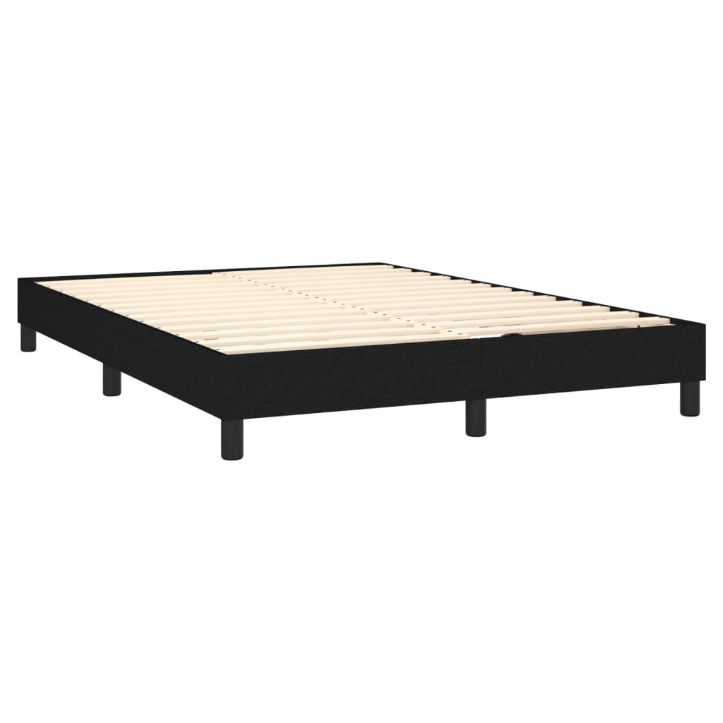 fekete szövet rugós és LED-es ágy matraccal 140x190 cm