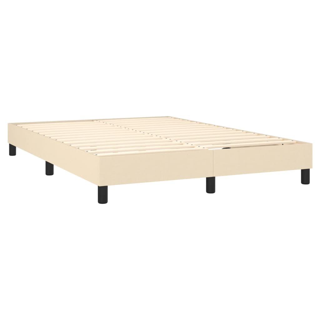 krémszínű szövet rugós és LED-es ágy matraccal 140x190cm