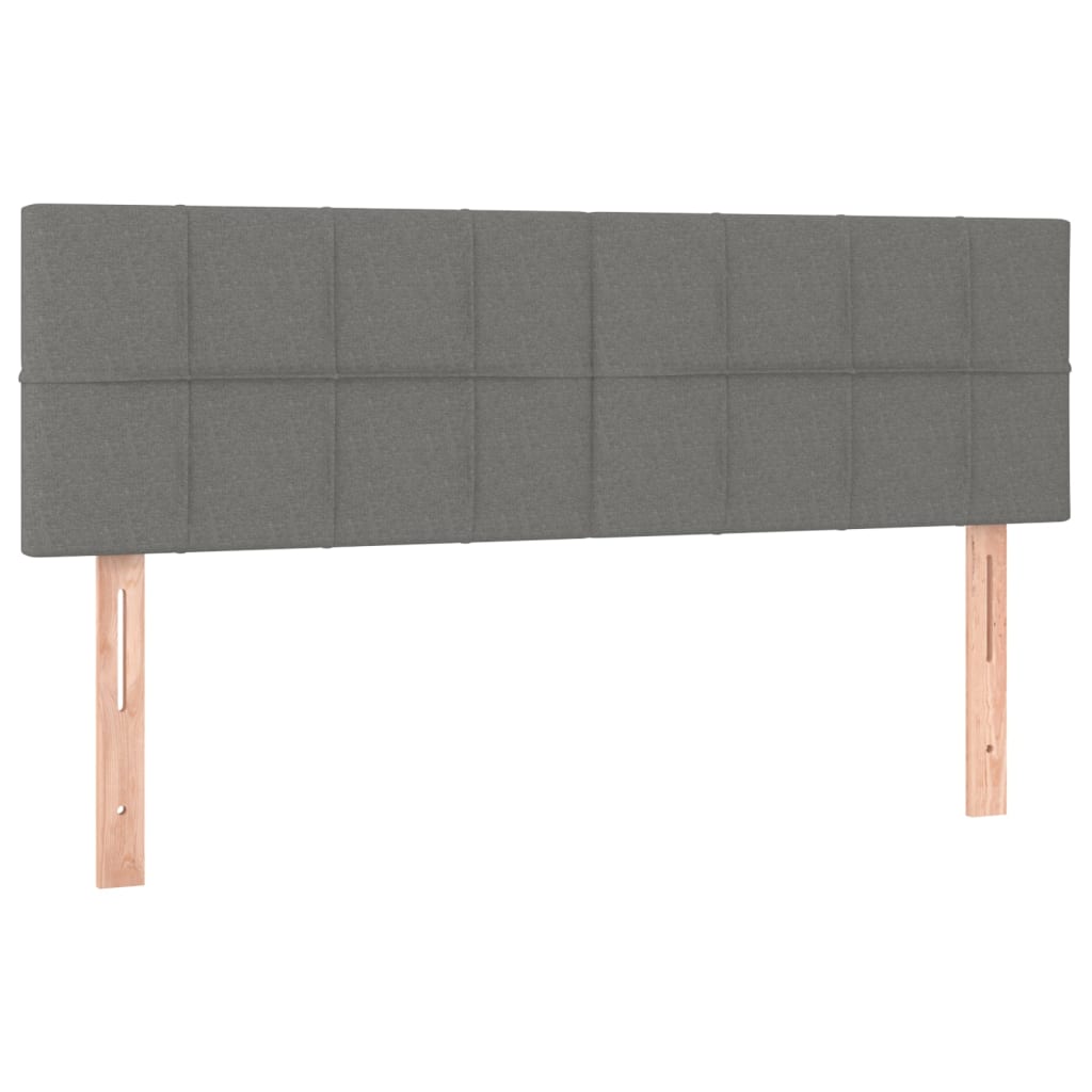 sötétszürke szövet rugós és LED-es ágy matraccal 140x200 cm