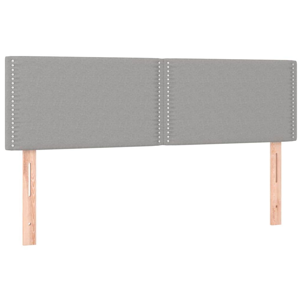 világosszürke szövet rugós és LED-es ágy matraccal 140x190 cm