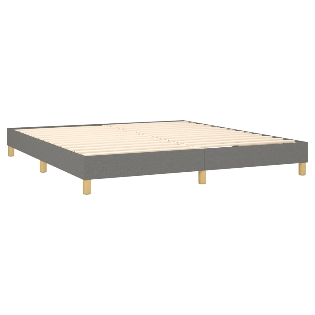 sötétszürke szövet rugós és LED-es ágy matraccal 160x200 cm