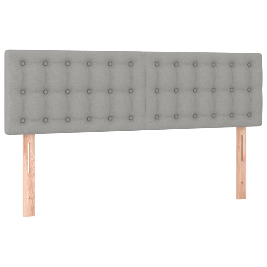 világosszürke szövet rugós és LED-es ágy matraccal 140x190 cm