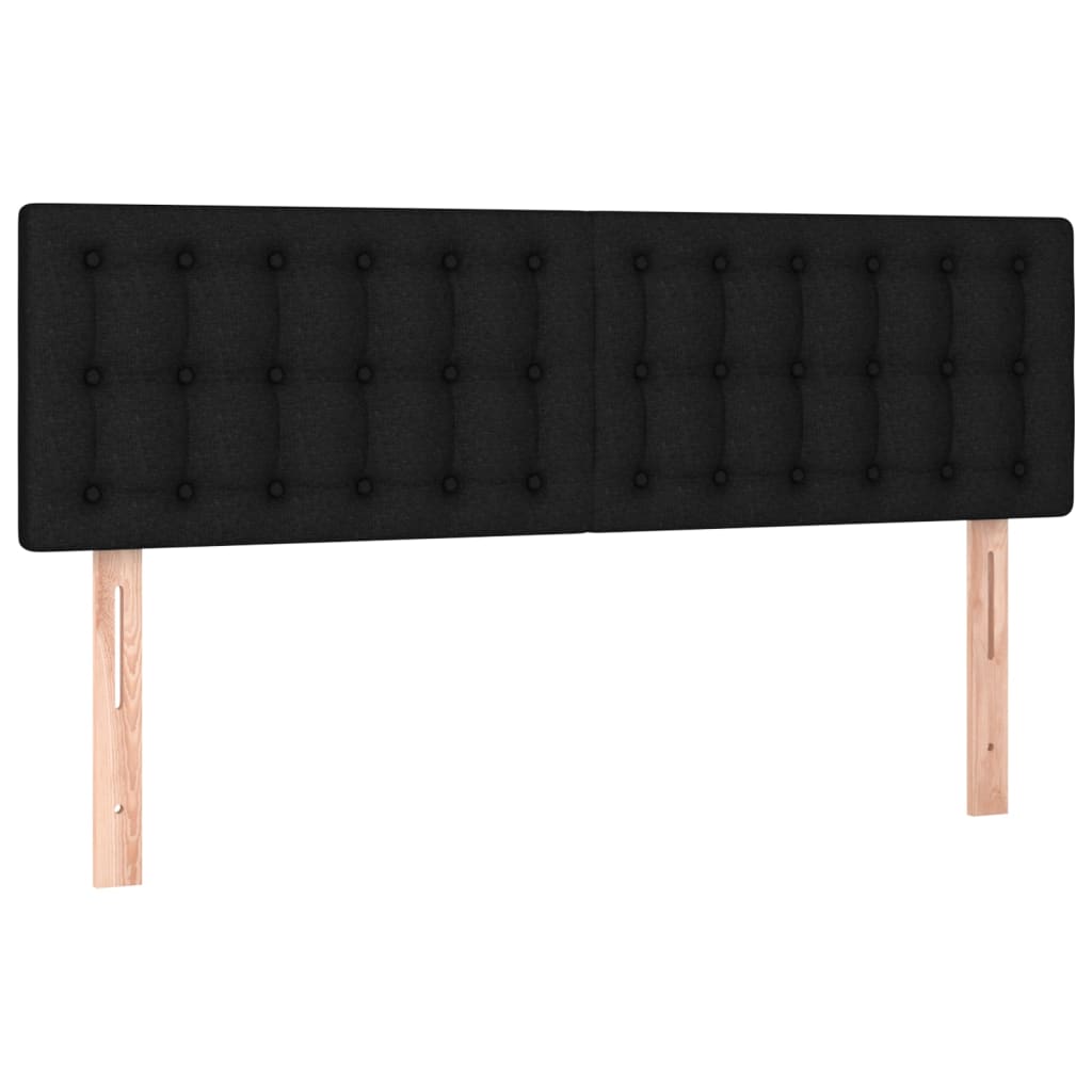 fekete szövet rugós és LED-es ágy matraccal 140x190 cm