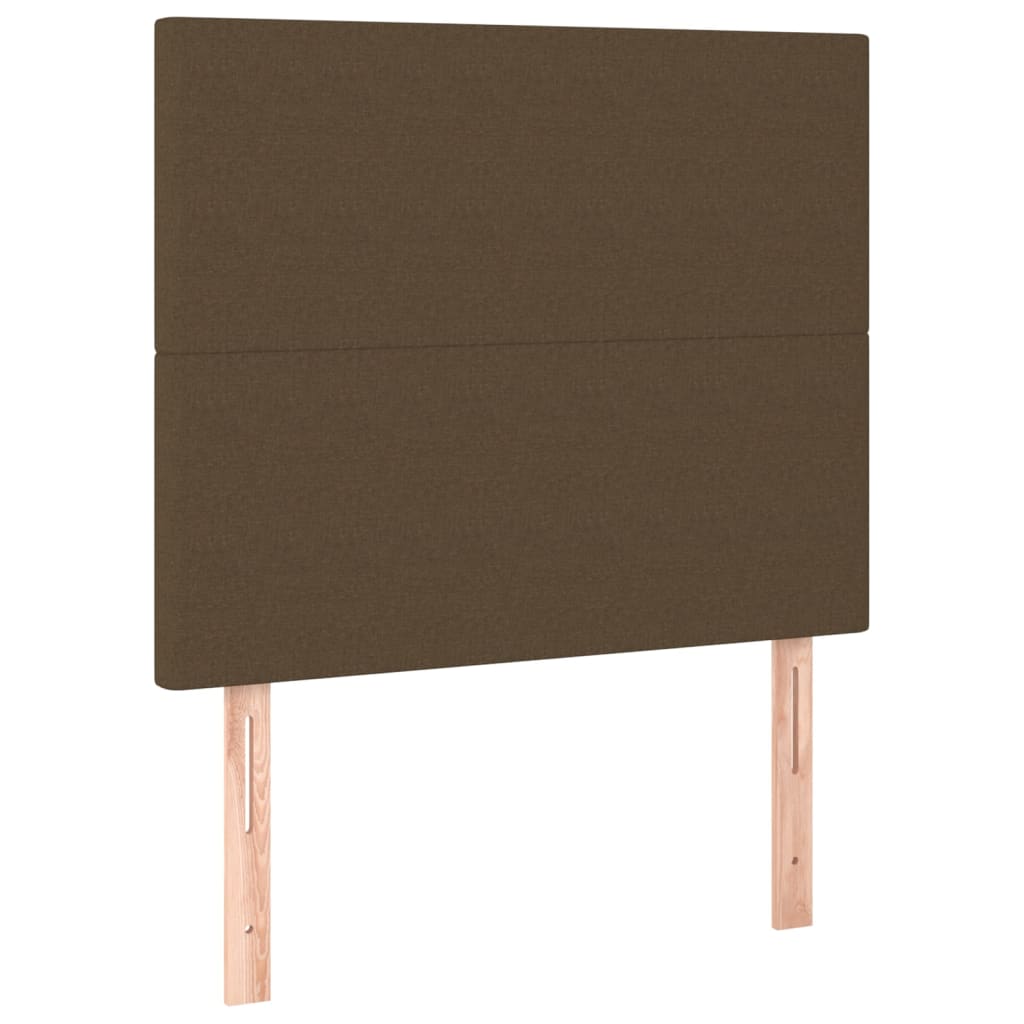 barna szövet rugós és LED-es ágy matraccal 120 x 200 cm