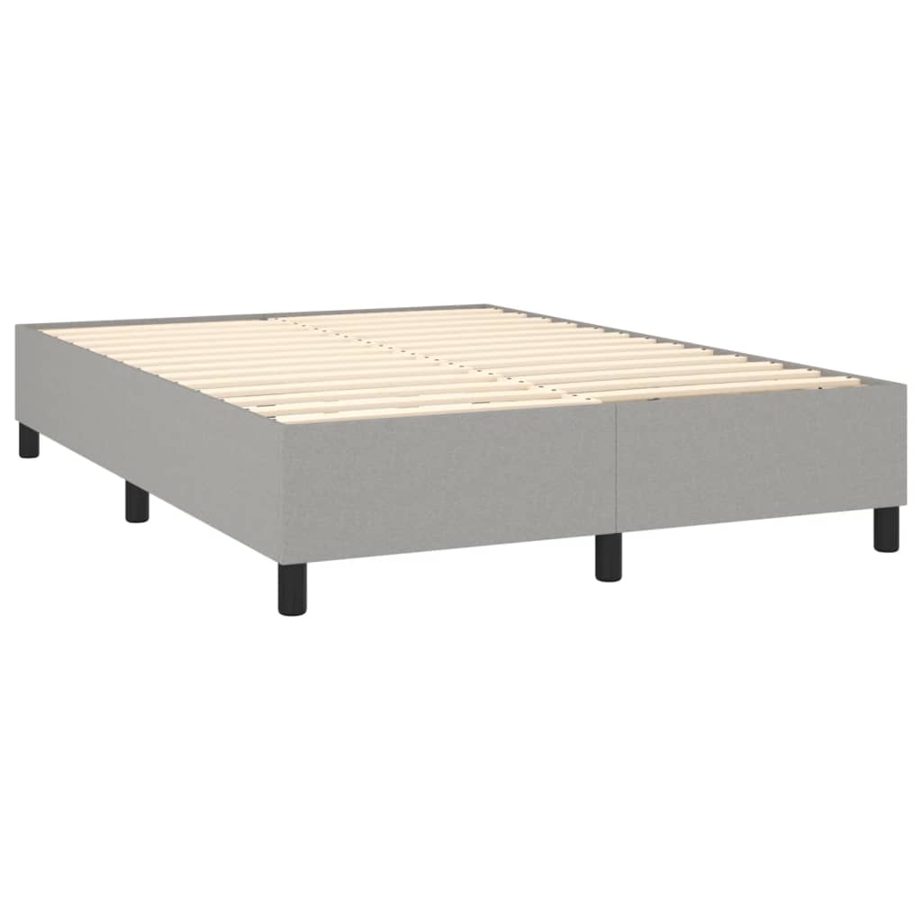 sötétszürke szövet rugós és LED-es ágy matraccal 140x190 cm
