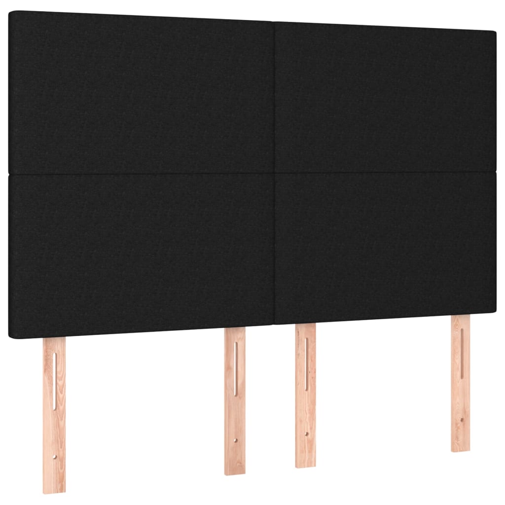 fekete szövet rugós és LED-es ágy matraccal 140x190 cm