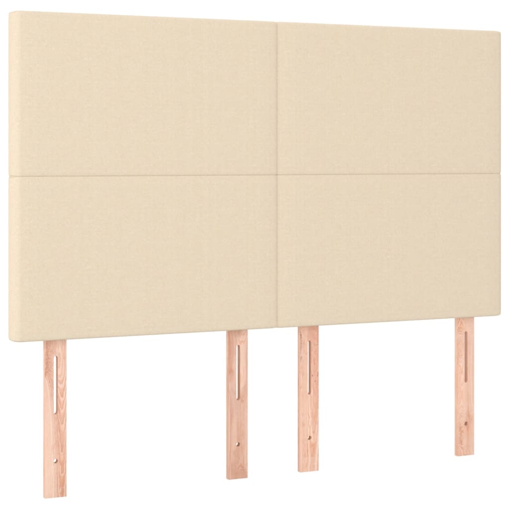 krémszínű szövet rugós és LED-es ágy matraccal 140x190cm