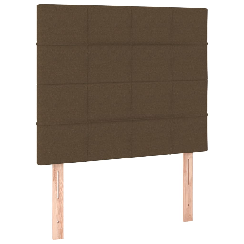 barna szövet rugós és LED-es ágy matraccal 120 x 200 cm