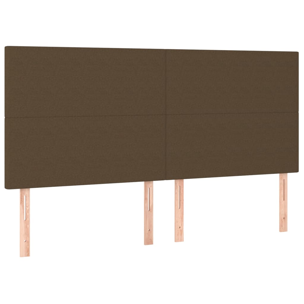 barna szövet rugós és LED-es ágy matraccal 160x200 cm