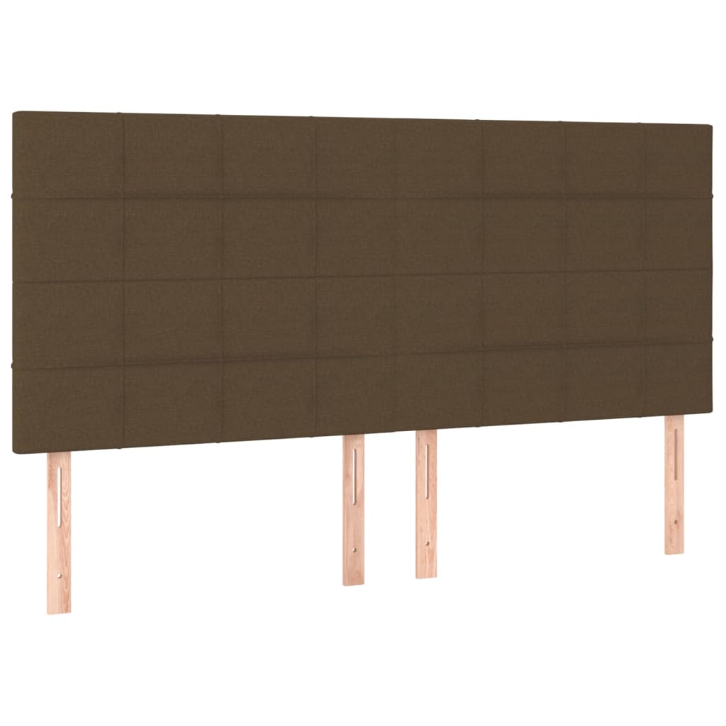 barna szövet rugós és LED-es ágy matraccal 160x200 cm