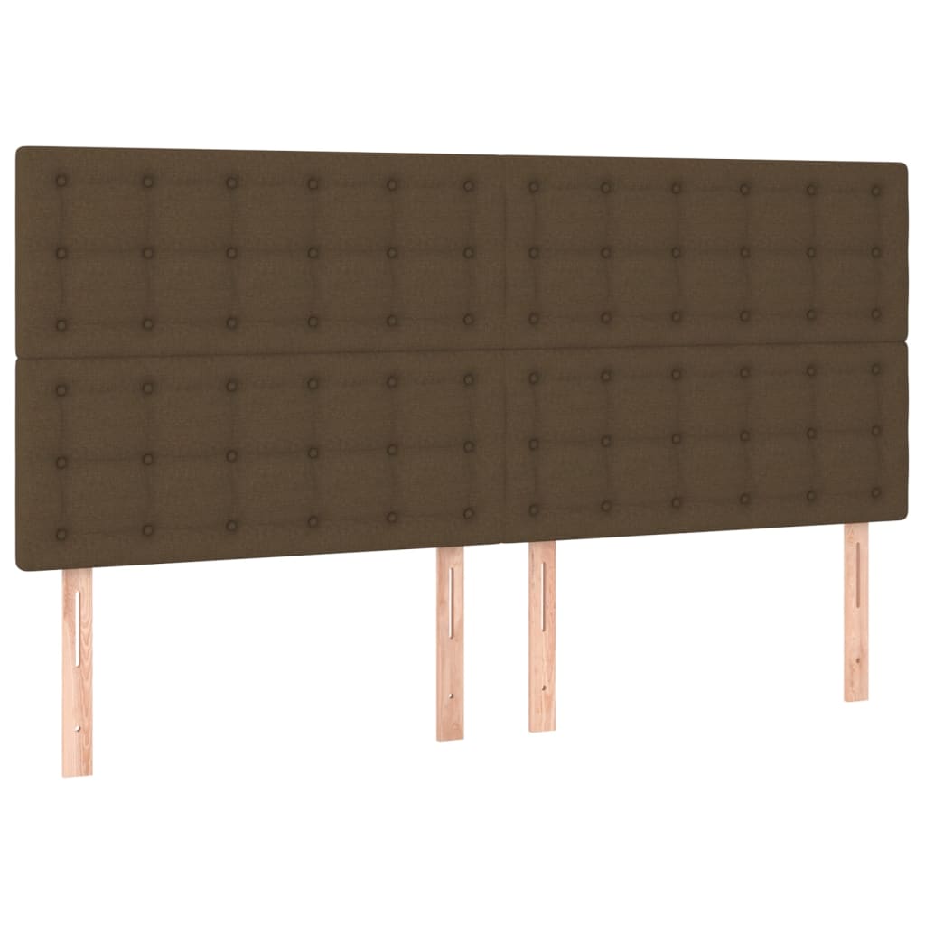 barna szövet rugós és LED-es ágy matraccal 160x200 cm