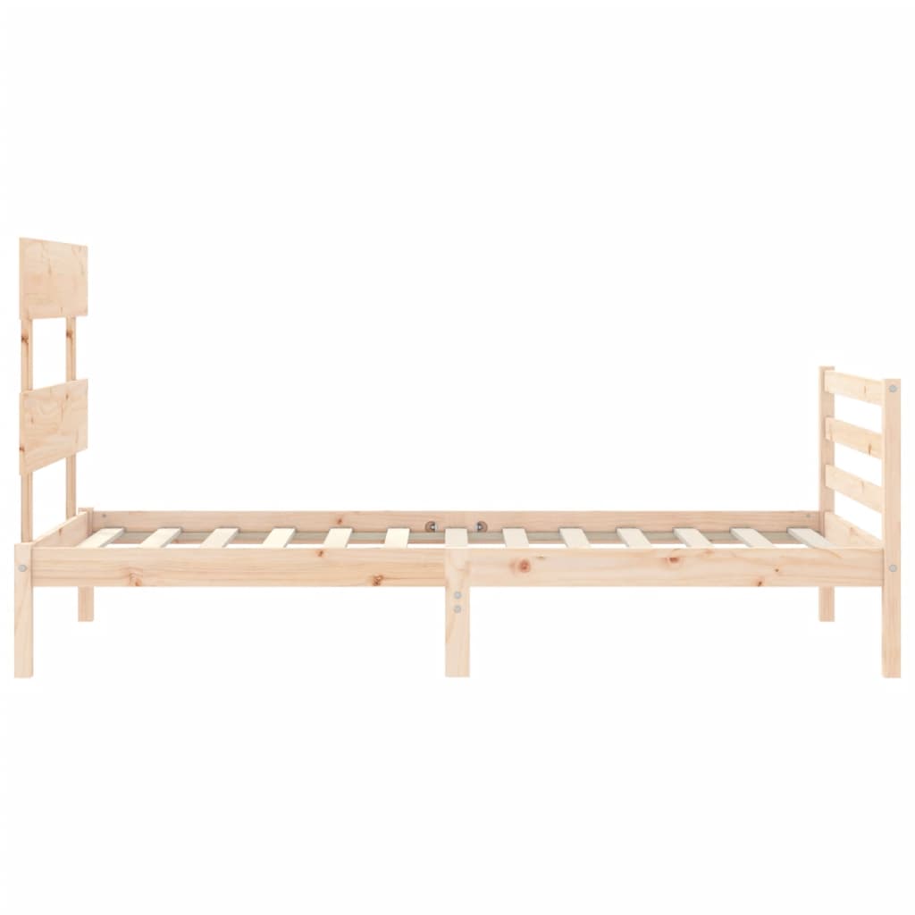 tömör fa ágykeret fejtámlával 90 x 200 cm