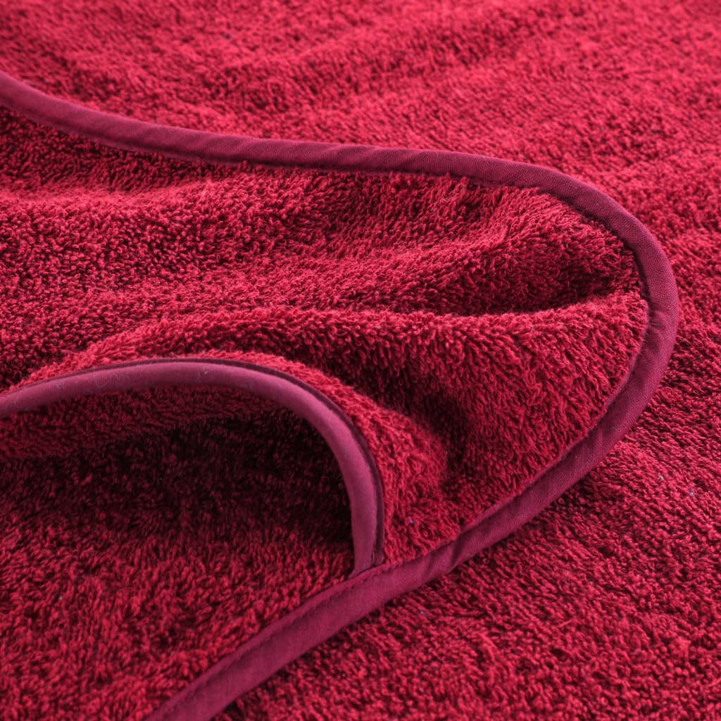 6 db burgundi vörös 400 GSM szövet strandtörölköző 60 x 135 cm