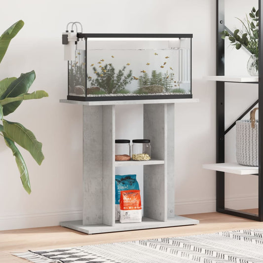 betonszürke akváriumállvány 60 x 30 x 60 cm rétegelt fából