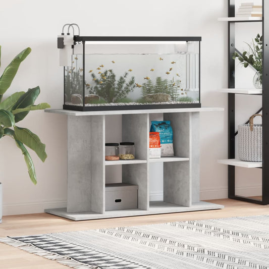 betonszürke akváriumállvány 100 x 40 x 60 cm rétegelt fából