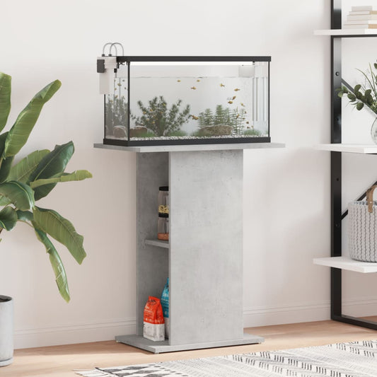 betonszürke akváriumállvány 60,5 x 36 x 72,5 cm rétegelt fából