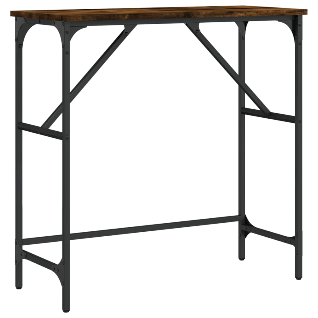 füstös tölgy színű szerelt fa tálalóasztal 75x32x75 cm