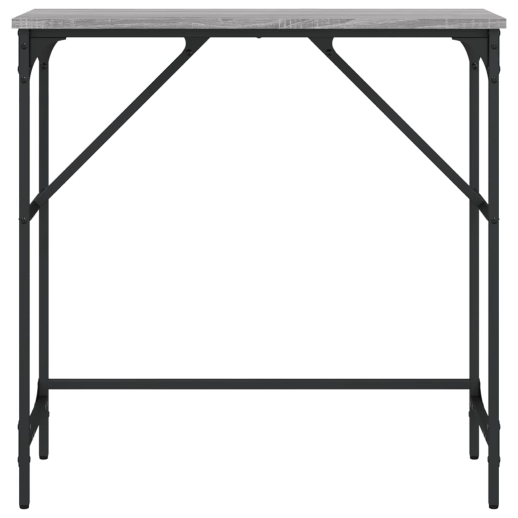 szürke sonoma színű szerelt fa konzolasztal 75x32x75 cm