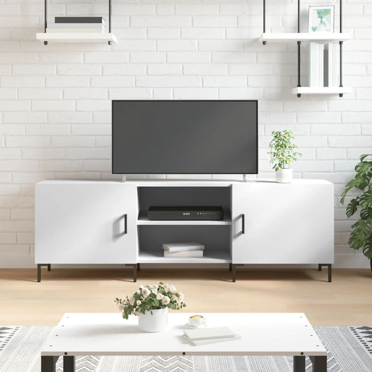 fehér szerelt fa TV-szekrény 150 x 30 x 50 cm