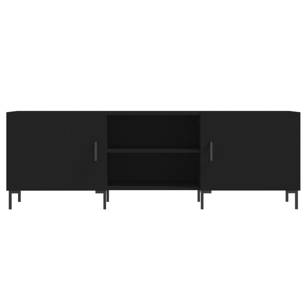 fekete szerelt fa TV-szekrény 150 x 30 x 50 cm