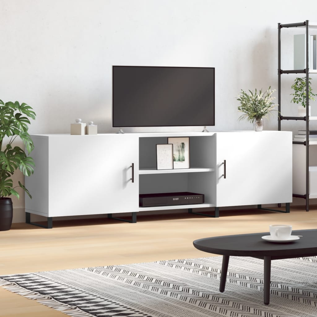 fehér szerelt fa TV-szekrény 150 x 30 x 50 cm