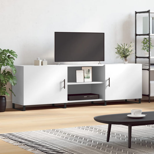 fehér szerelt fa TV-szekrény 150 x 30 x 50 cm