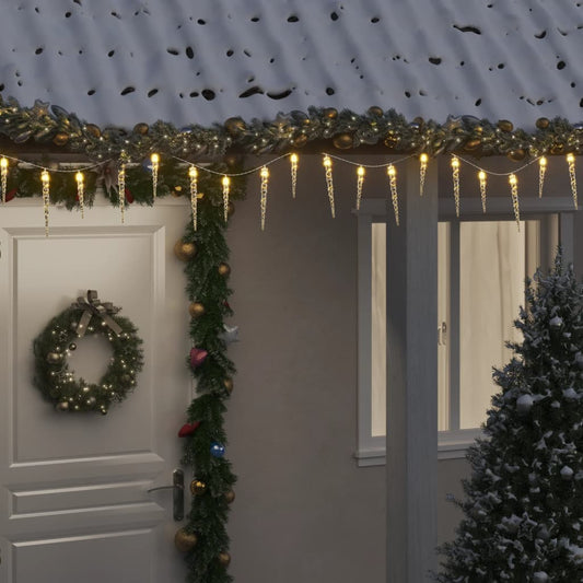 karácsonyi jégcsapfény 100 LED meleg fehér 10 m akril PVC