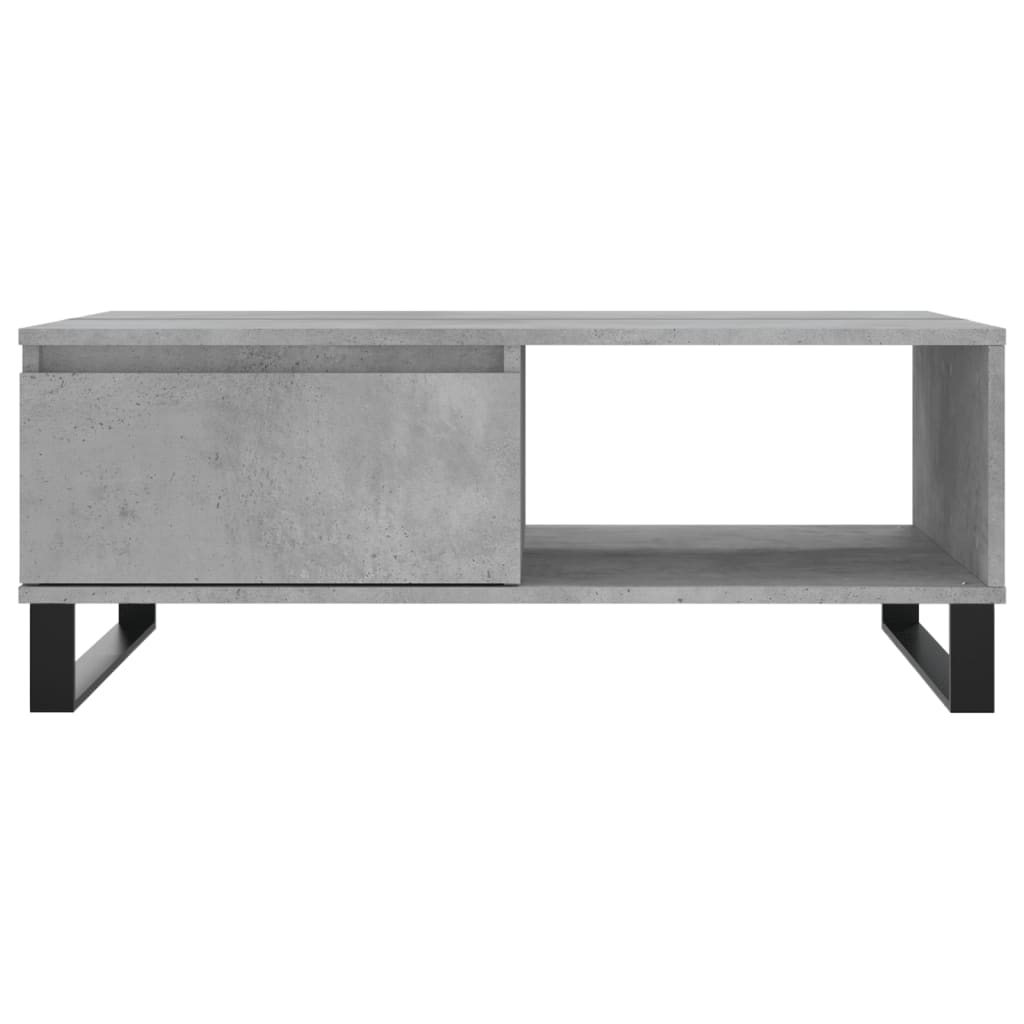 betonszürke szerelt fa dohányzóasztal 90 x 60 x 35 cm