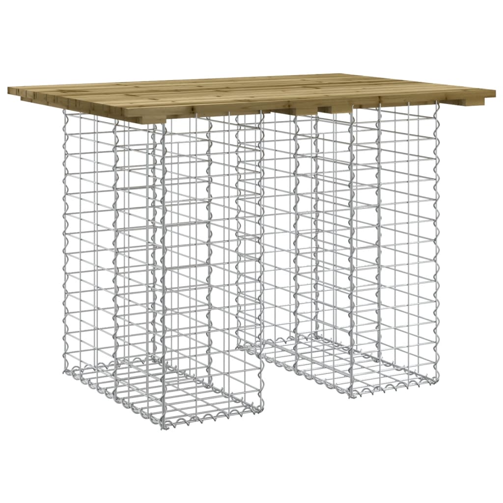 impregnált fenyőfa gabion kerti pad 100 x 70 x 72 cm