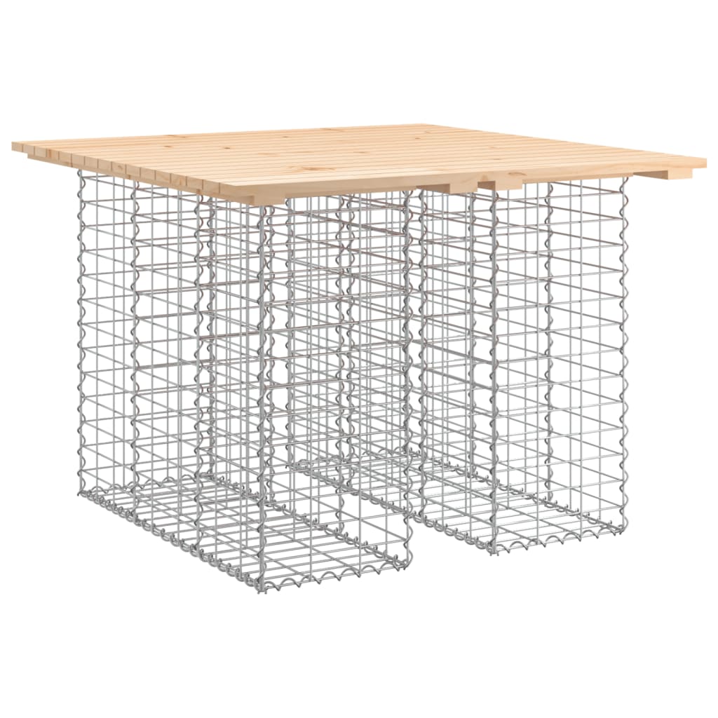 tömör fenyőfa gabion kerti pad 100x102x72 cm