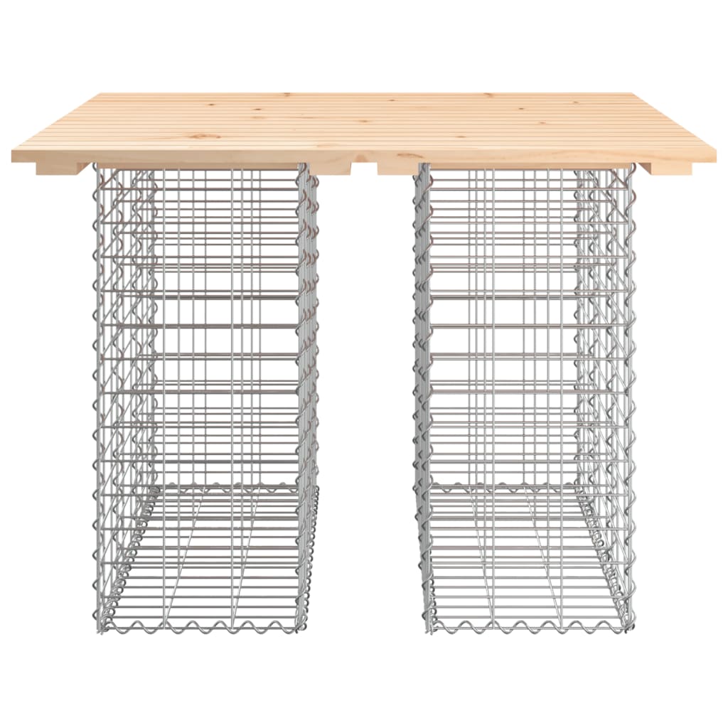 tömör fenyőfa gabion kerti pad 100x102x72 cm