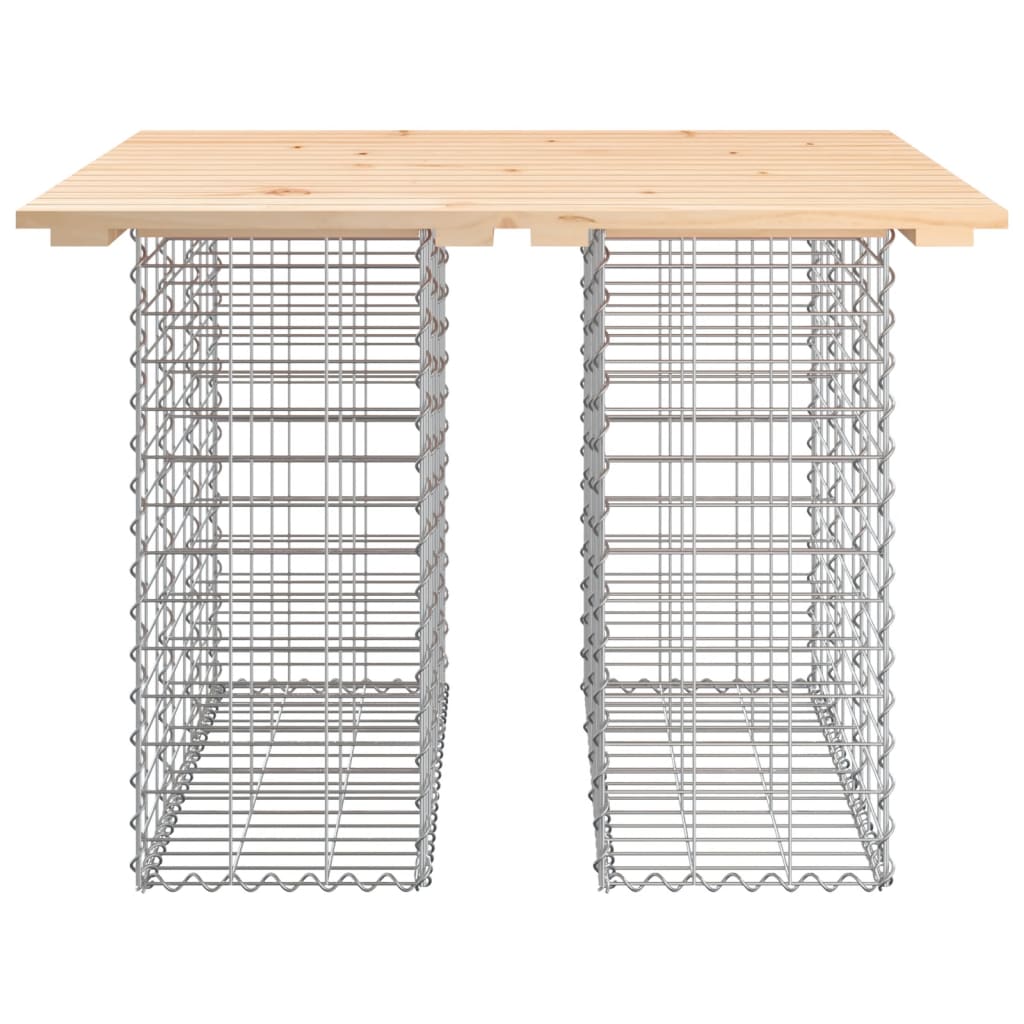 tömör fenyőfa gabion kerti pad 100x102x72 cm