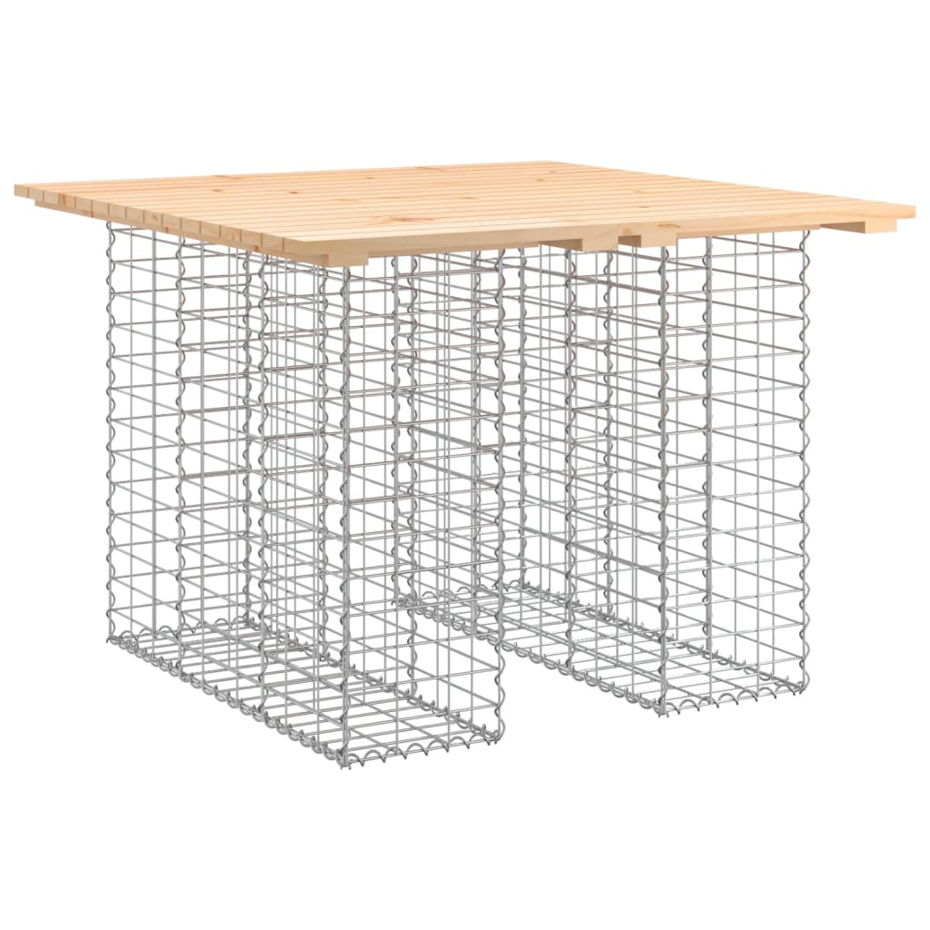tömör fenyőfa gabion kerti pad 100x102x72 cm