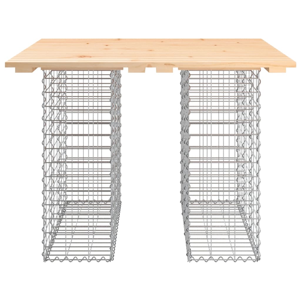 tömör fenyőfa gabion kerti pad 100x102x72 cm