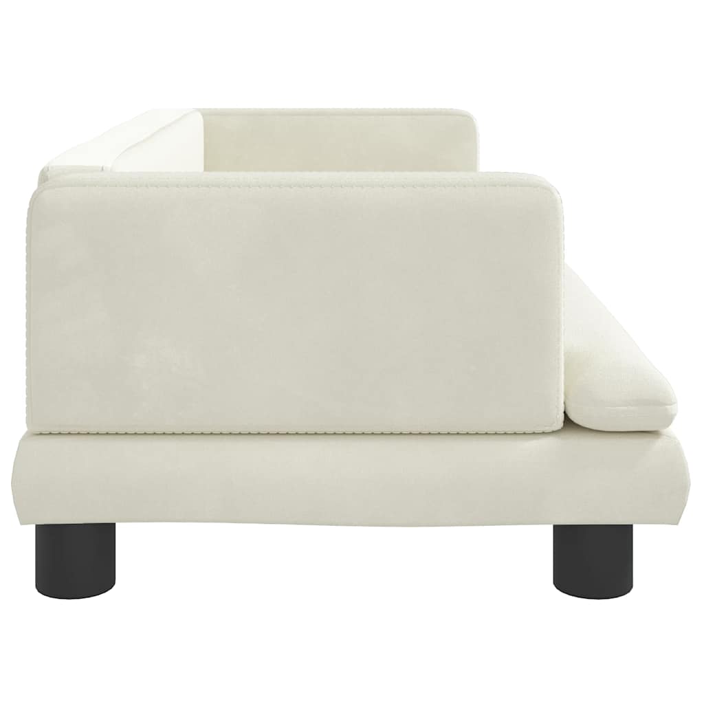 krémszínű bársony gyerekkanapé 80 x 45 x 30 cm