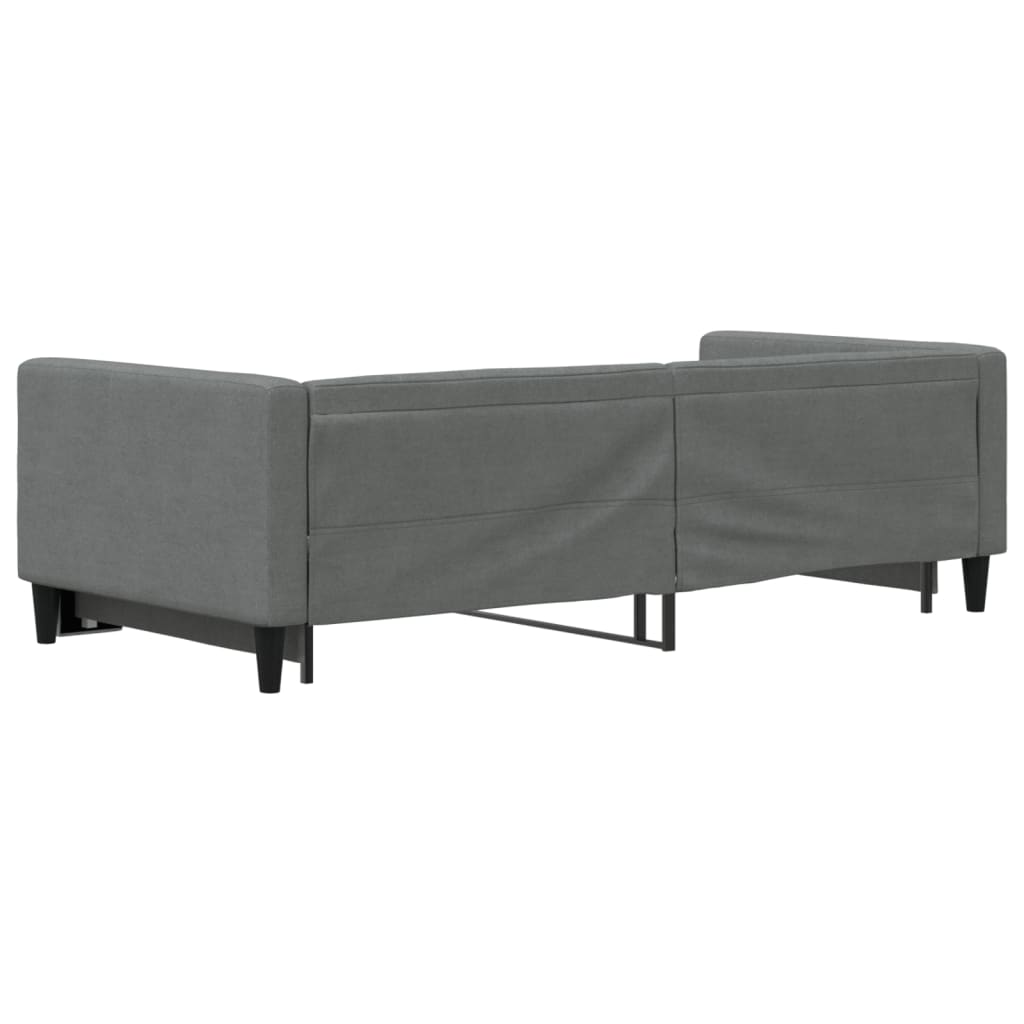 sötétszürke kihúzható szövet heverő 90 x 200 cm