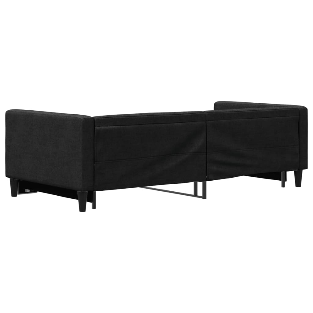 fekete kihúzható szövet heverő 90x200 cm
