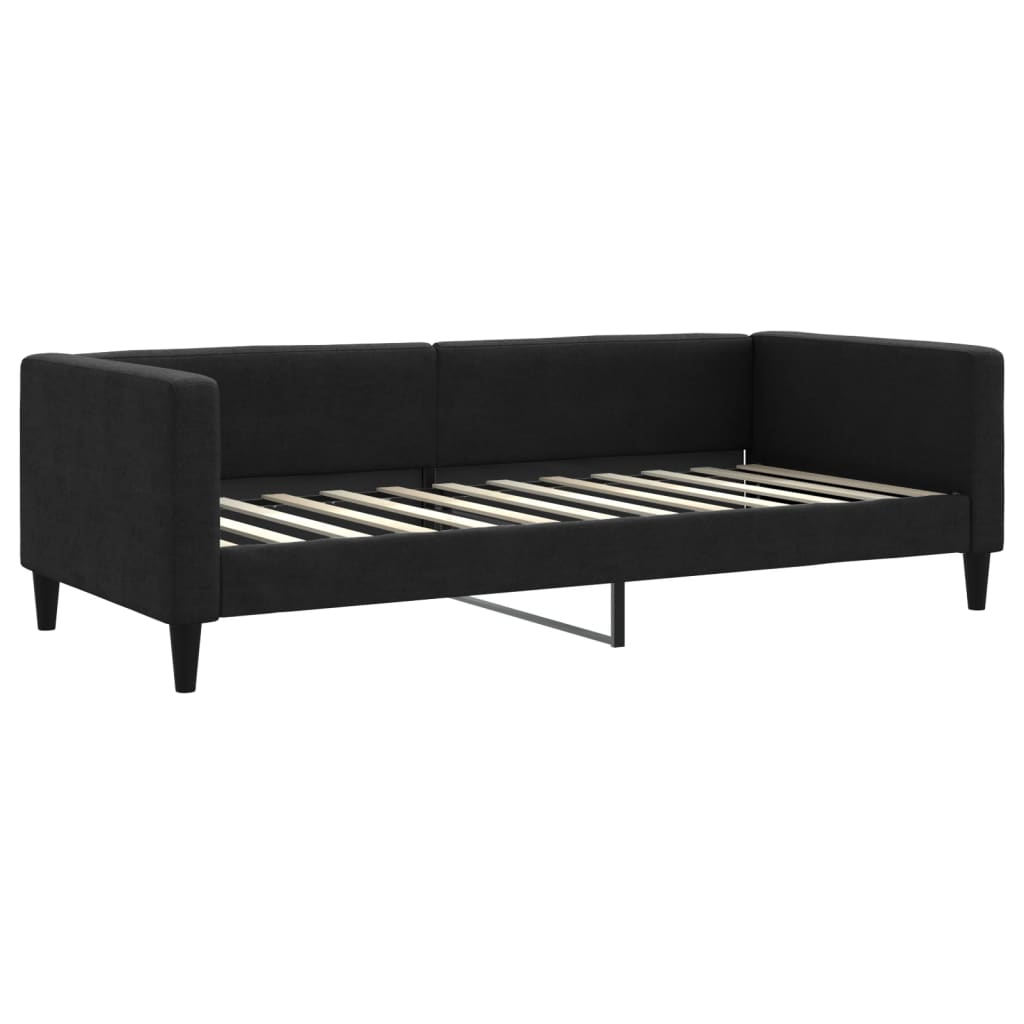 fekete kihúzható szövet heverő 90x200 cm