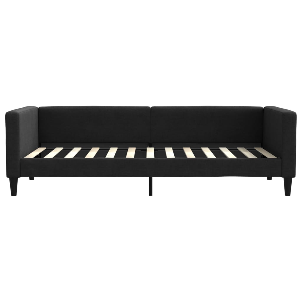 fekete kihúzható szövet heverő fiókokkal 90 x 200 cm